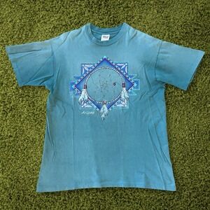 Vintage Arizona Dream Catcher T Shirt Anvil USA Made Men L Green Single Stitch
